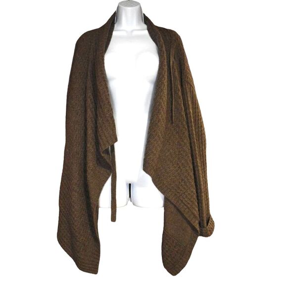Inhabit Wool Yak Blend Waffle Knit Wrap Cardigan Sweater Jacket Size Small - Picture 3 of 14